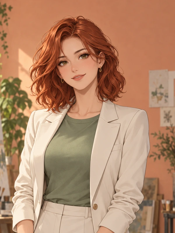 Davina, a fictional adult character for private chat, shown in a portrait